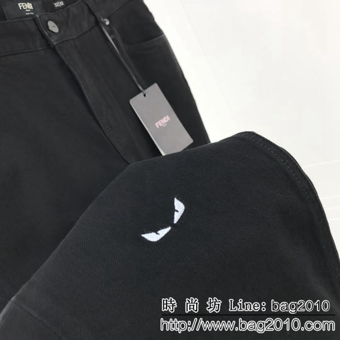 FENDI芬迪 18ss秋冬新款 刺繡小眼睛款 代工廠訂單 男款牛仔褲 ydi2245